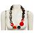 Marni Statement-Halskette aus rotem Multi-Resin und Holz Mehrfarben - Ansicht 3