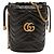Borsa a secchiello Gucci Small GG Marmont Matelassé in pelle di vitello nera Nero