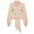 Chloé Chloe, top de punto beige con lazo