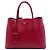 Bolso Satchel Doble Prada Medium de Cuero Saffiano Rojo Roja