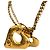 Collana con pendente doppio cuore placcato oro Chanel CC dorata D'oro - vista 2