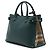 Borsa Satchel Banner Burberry Medium in pelle e House Check verde - vista 2