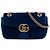 Borsa a tracolla Gucci GG Marmont Matelassé in velluto blu Medium