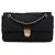 Prada Impuntu Tessuto Schultertasche mit Klappe und Kette in Schwarz