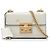 Borsa a tracolla Gucci Small Leather Bee Star Padlock bianca Bianco