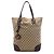 Borsa Tote Gucci Large GG Canvas con charm GG Beige