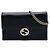 Gucci Dollar Crossbody-Bag mit Kettenriemen aus schwarzem Kalbsleder mit verschränkten G