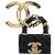 Gold Chanel CC vergoldete gesteppte Emaille-Flap-Bag Brosche Golden