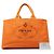 Prada Large Canvas Canapa Logo Tote Satchel Orange - Ansicht 7