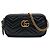 Borsa a tracolla Gucci Mini GG Marmont in pelle matelassé nera con tripla zip Nero