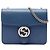 Borsa a tracolla Gucci Small Dollar in pelle di vitello blu con G intrecciate