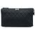 Clutch Zip Chanel Boy O Case in pelle caviar matelassé nera Nero