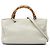 Bamboo Bolsa Shopper Satchel Gucci Medium em couro de bezerro branco com bambu