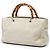 Bamboo Bolsa Shopper Satchel Gucci Medium em couro de bezerro branco com bambu - vista 2