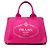 Bolsa Tote Prada Canvas Canapa Logo Rosa