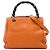 Bamboo Bolsa Gucci Small Shopper Satchel em couro de bezerro laranja com bambu