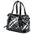 Burberry Medium Beat Check Nylon Lowry Satchel in Grau - Ansicht 2