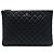 Clutch Chanel Large Quilted Lambskin O Case Nera Nero