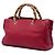 Bamboo Bolsa Shopper Satchel Gucci Medium em couro de bezerro vermelha com bambu Vermelho - vista 2