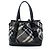 Burberry Medium Beat Check Nylon Lowry Satchel in Grau