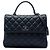 Borsa Chanel Large Trendy CC Top Handle Flap Satchel in pelle di agnello blu