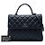 Borsa Chanel Large Trendy CC Top Handle Flap Satchel in pelle di agnello blu - vista 8