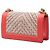 Borsa a tracolla Chanel Small Chevron in tweed e pelle di agnello Pearl Boy rosa - vista 2