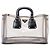 Borsa Tote in PVC con profili in pelle Spazzolato nera Prada Nero