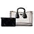 Borsa Tote in PVC con profili in pelle Spazzolato nera Prada Nero - vista 7