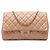 Clutch Chanel CC in pelle d'agnello trapuntata marrone con tracolla a catena