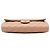 Clutch Chanel CC in pelle d'agnello trapuntata marrone con tracolla a catena - vista 3