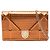 Borsa a tracolla Diorama Wallet on Chain in pelle verniciata metallizzata Microcannage Orange Dior Arancione