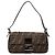 Fendi Zucca Canvas Baguette Schultertasche Braun