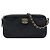 Clutch Chanel CC in pelle di vitello matelassé con doppia zip e tracolla a catena nera Nero