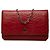 Borsa a tracolla Chanel CC rossa in nappa embossed con camelia, Wallet On Chain Rosso
