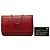 Borsa a tracolla Chanel CC rossa in nappa embossed con camelia, Wallet On Chain Rosso - vista 7