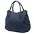 Borsa Tote Satchel convertibile Prada Vitello Daino blu con zip - vista 2