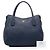 Borsa Tote Satchel convertibile Prada Vitello Daino blu con zip - vista 7