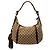 Borsa Hobo Gucci GG Canvas Techno Horsebit Beige