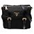 Sac messager Prada Tessuto Zip à double boucle noir