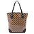 Beige Gucci GG Crystal Vertical Charm Tote