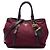 Rote Prada Soft Calf Trimmed Tessuto Handtasche