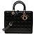 Autre Marque Borsa Lady Dior Large in pelle vernita Cannage Nera Nero
