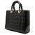Autre Marque Borsa Lady Dior Large in pelle vernita Cannage Nera Nero - vista 2