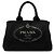 Prada Canvas Canapa Logo Tote Satchel schwarz