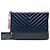 Pouch cosmetici Gabrielle Chanel Medium Chevron in vitello invecchiato blu - vista 6