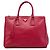 Prada Large Saffiano Lux Galleria Double Zip Tote Rot