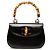 Bamboo Mala Satchel Night Gucci em pele de vitelo preta com bambu Preto
