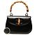 Bamboo Mala Satchel Night Gucci em pele de vitelo preta com bambu Preto - vista 7
