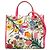 Borsa Satchel Gucci Flora Medium in tela bianca Bianco